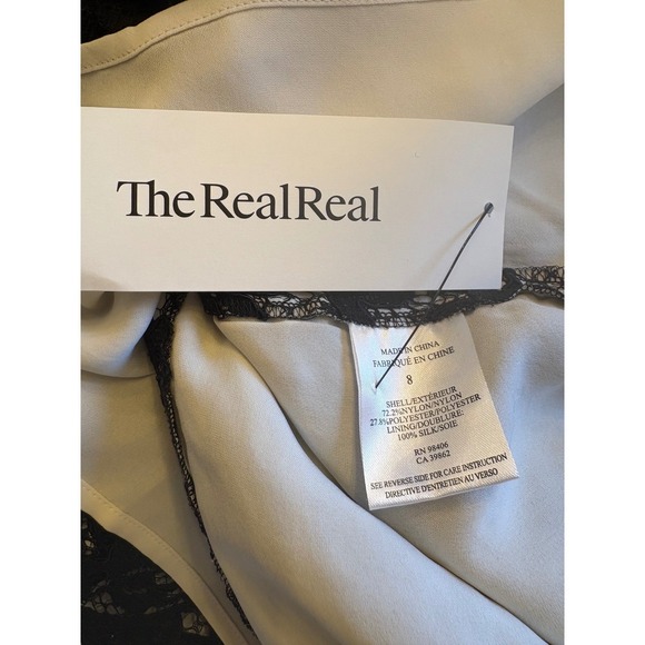 Theory Galician Marique Black Floral Lace White Bodice Long Sleeve Mini Dress -8 - Picture 8 of 10